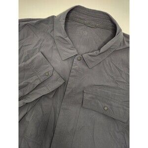 Mountain‎ Hardwear Shirt Men's 2XL Dark Gray Long Sleeve Snap Nylon Performance